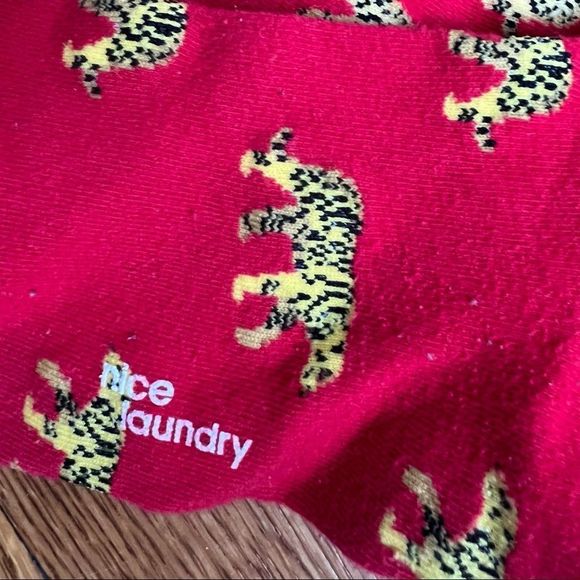 Nice Laundry Red Socks with Tiger Pattern. NWOT - Picture 3 of 3